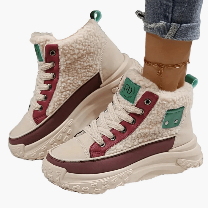 Babette – Modne Buty High Top z Ciepłym Futerkiem i Podeszwą Plateau