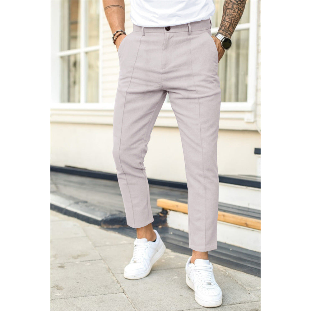 Izydor | Męskie Spodnie - Slim-Fit Design i Wyprasowane Zagięcia