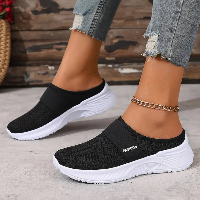 Lekkie Buty Sportowe na Rzep z Oddychającą Siatką