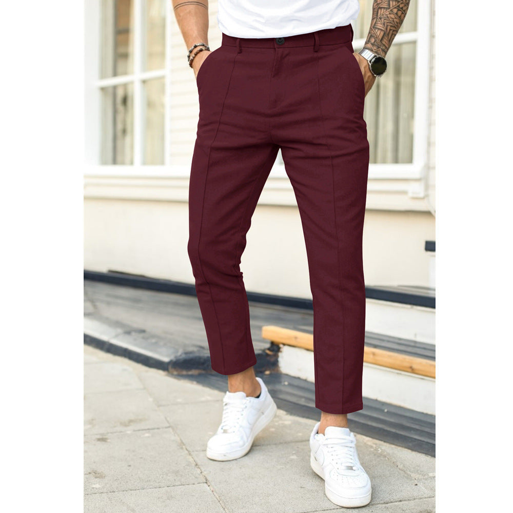 Izydor | Męskie Spodnie - Slim-Fit Design i Wyprasowane Zagięcia