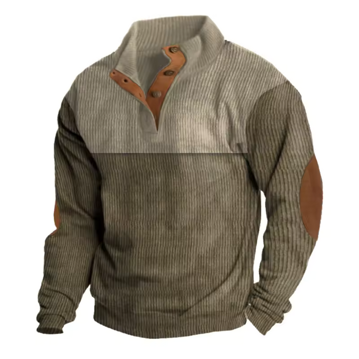 Męski Sweter z Kołnierzem Stójką w Stylu Casual