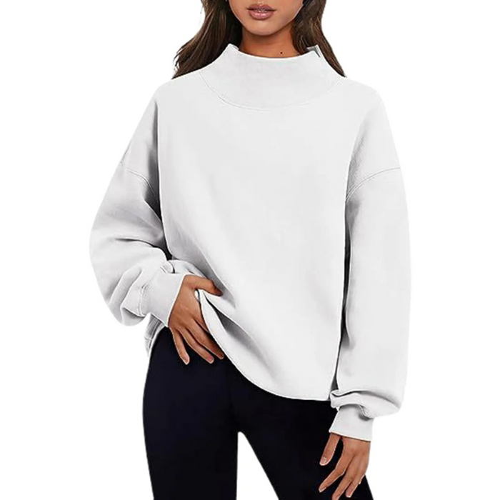Luźna Bluza Oversize ze Stójką