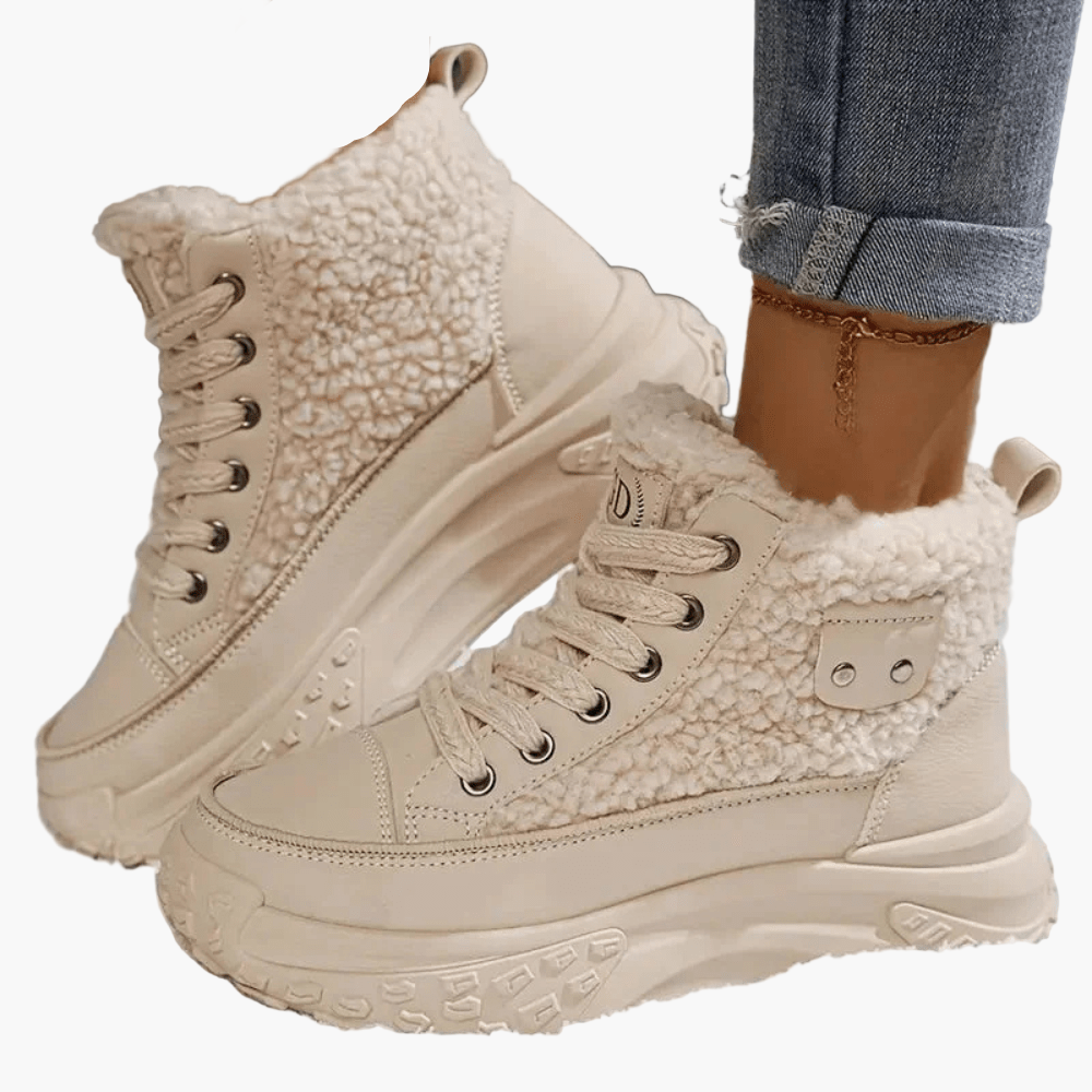 Babette – Modne Buty High Top z Ciepłym Futerkiem i Podeszwą Plateau