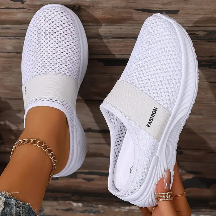 Lekkie Buty Sportowe na Rzep z Oddychającą Siatką