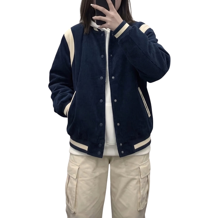 Adrianna | Kurtka Varsity Oversize z Kontrastowymi Rękawami
