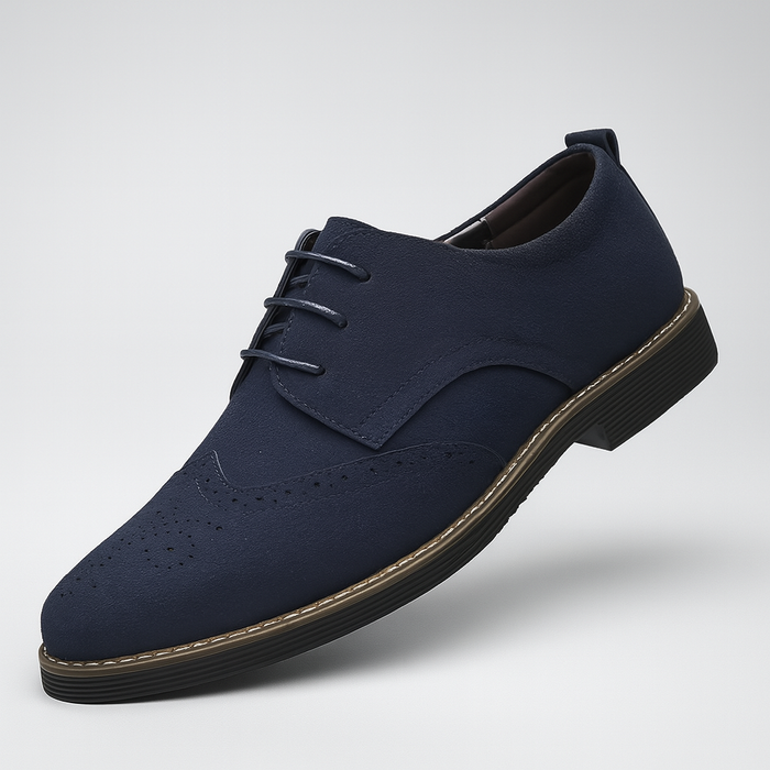 Zamszowe Półbuty Oxford Brogue na Sznurówki