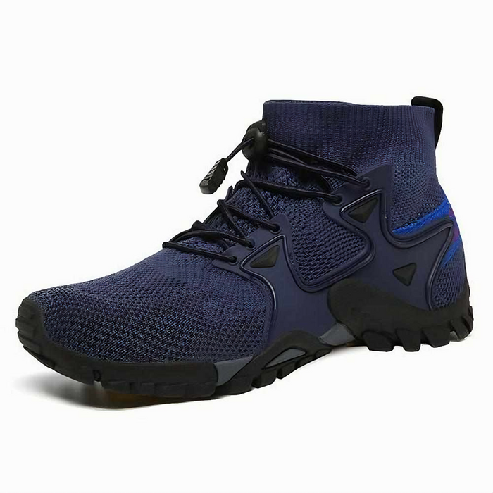 Wysokie Buty Trekkingowe Męskie z Siateczkowym Kołnierzem