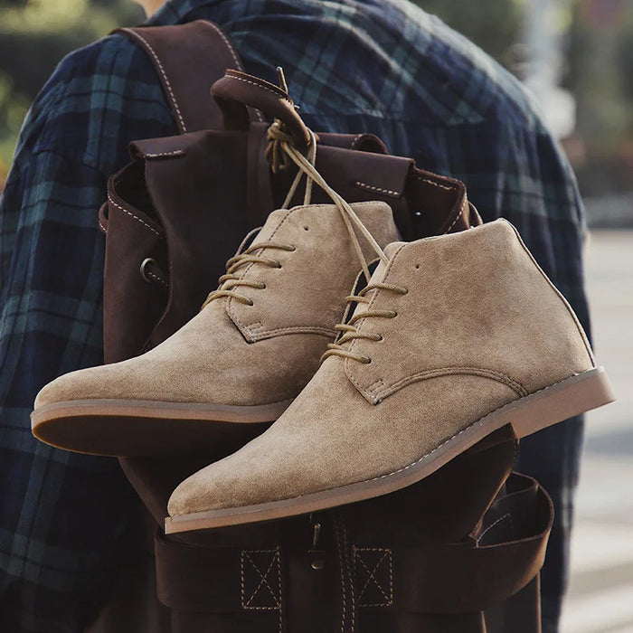 Męskie Zamszowe Chukka Boots ze Sznurowaniem