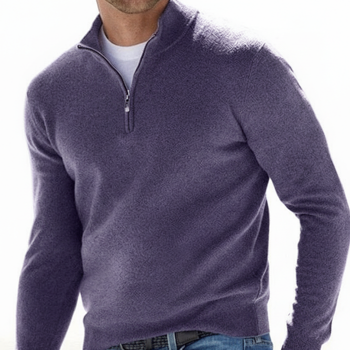 Sweter z Zamkiem i Dekoltem w Serek
