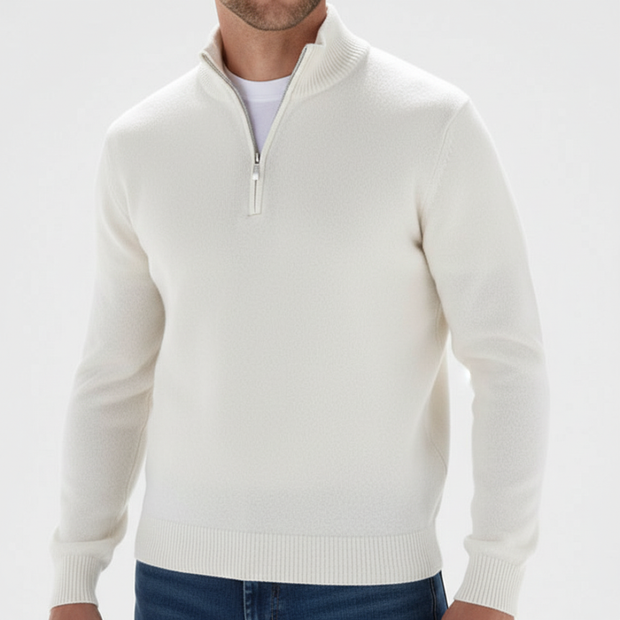 Sweter z Zamkiem i Dekoltem w Serek