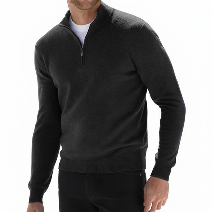 Sweter z Zamkiem i Dekoltem w Serek