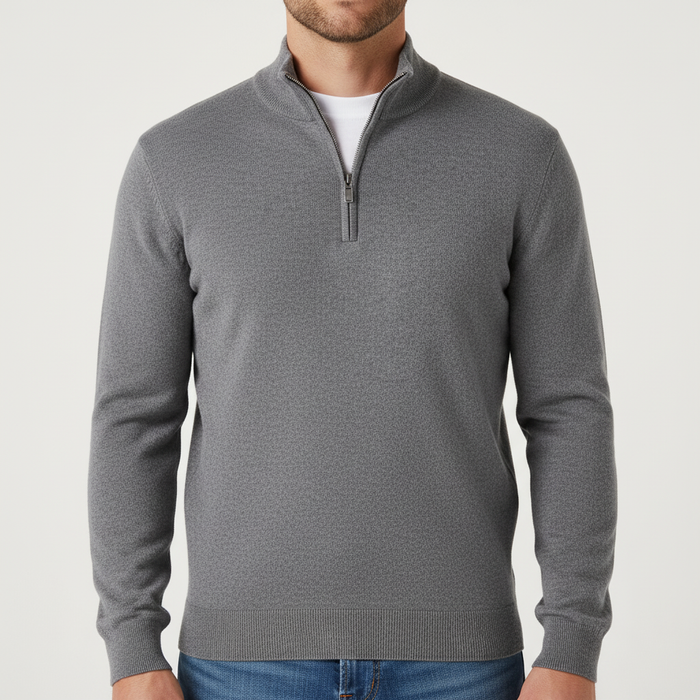 Sweter z Zamkiem i Dekoltem w Serek
