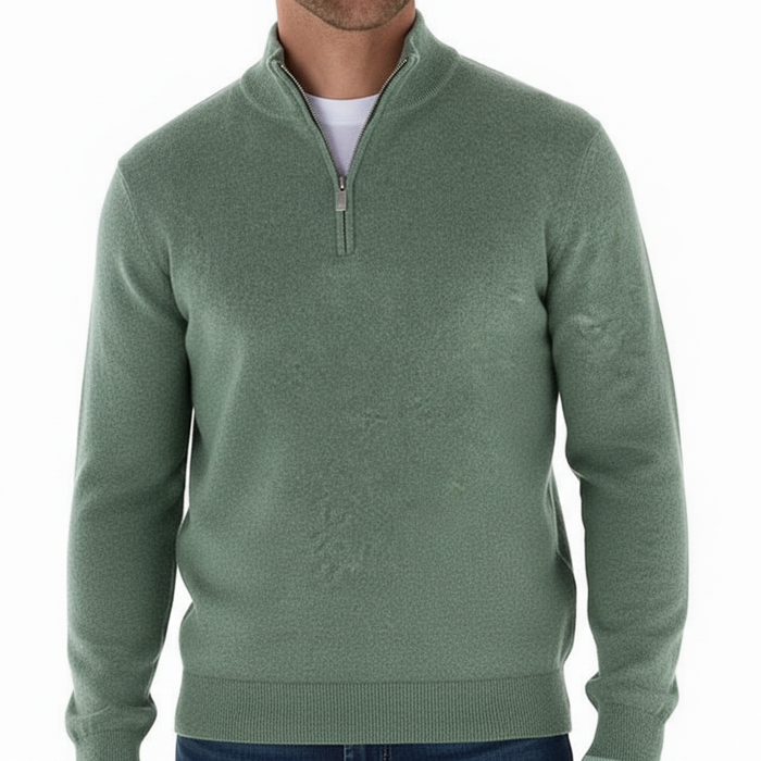Sweter z Zamkiem i Dekoltem w Serek