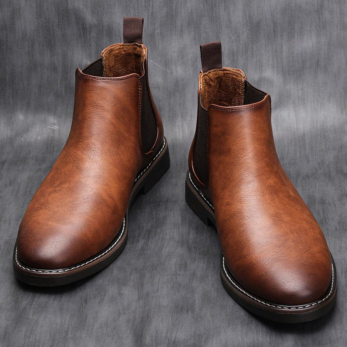 Męskie Chelsea Boots z Elastycznymi Panelami Bocznymi