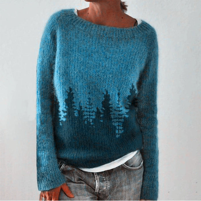 Dziergany Sweter w Geometryczny Wzór