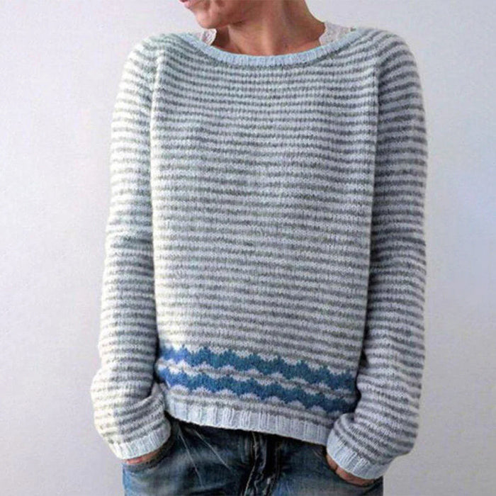 Dziergany Sweter w Geometryczny Wzór