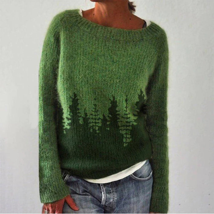 Dziergany Sweter w Geometryczny Wzór