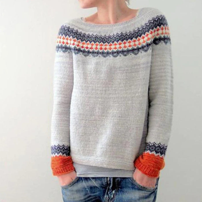 Dziergany Sweter w Geometryczny Wzór