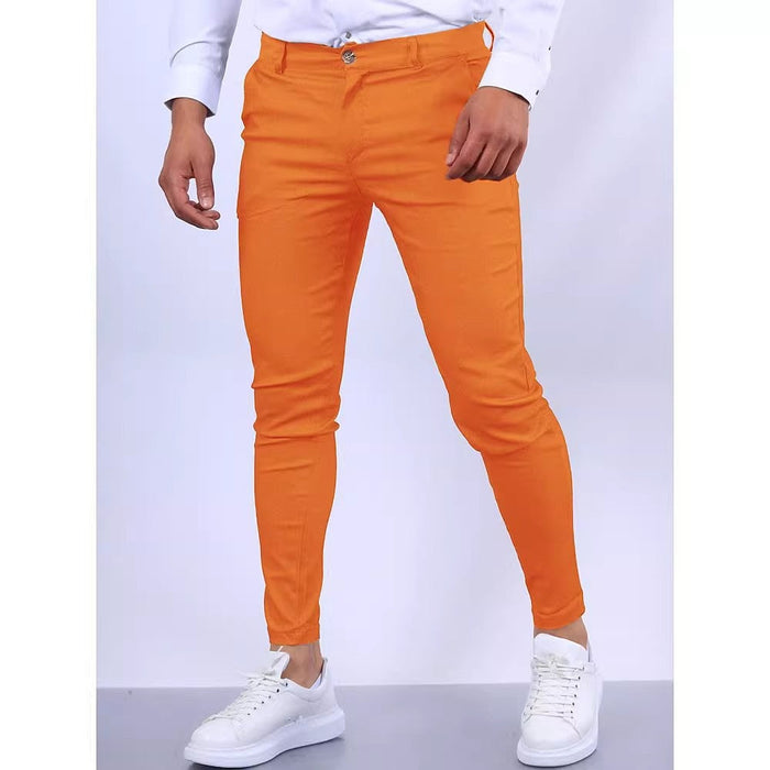 Męskie Spodnie Chino Slim Fit z Elastycznym Pasem