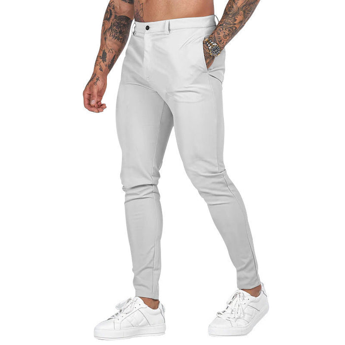 Męskie Spodnie Chino Slim Fit z Elastycznym Pasem