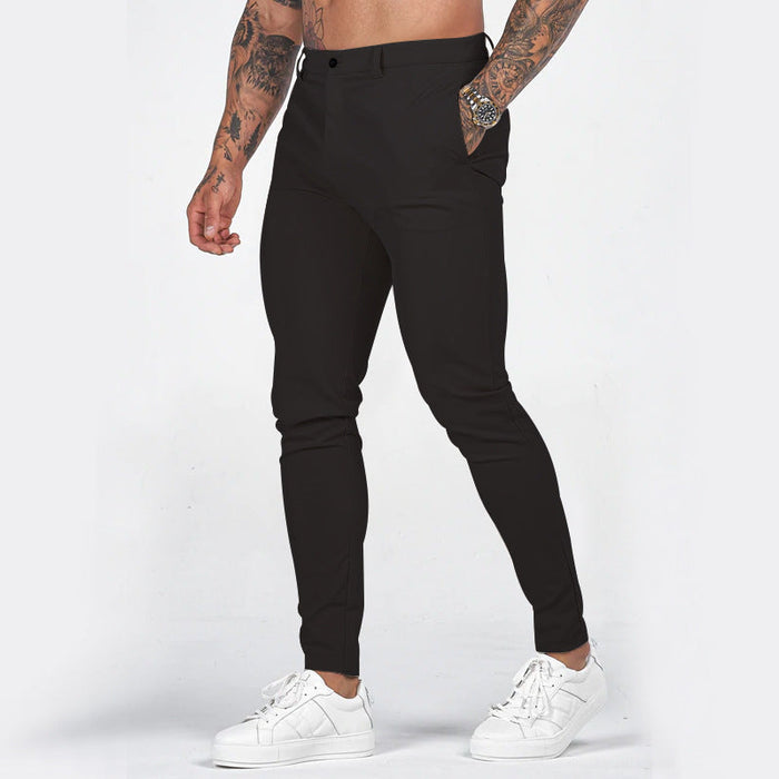 Męskie Spodnie Chino Slim Fit z Elastycznym Pasem