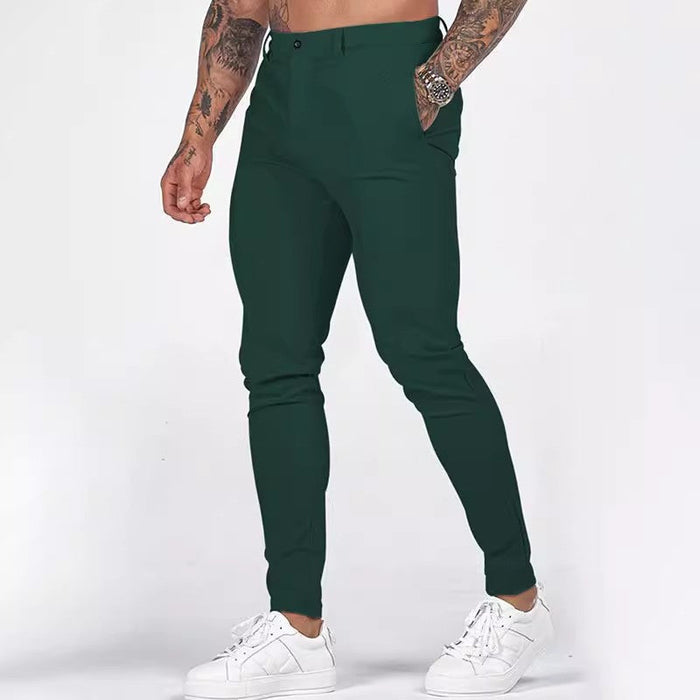 Męskie Spodnie Chino Slim Fit z Elastycznym Pasem