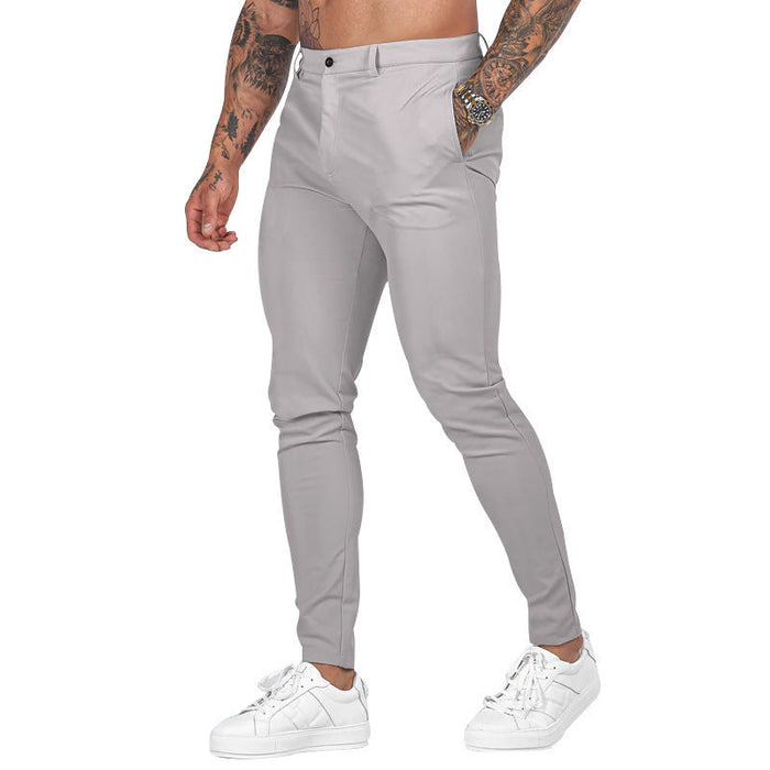 Męskie Spodnie Chino Slim Fit z Elastycznym Pasem