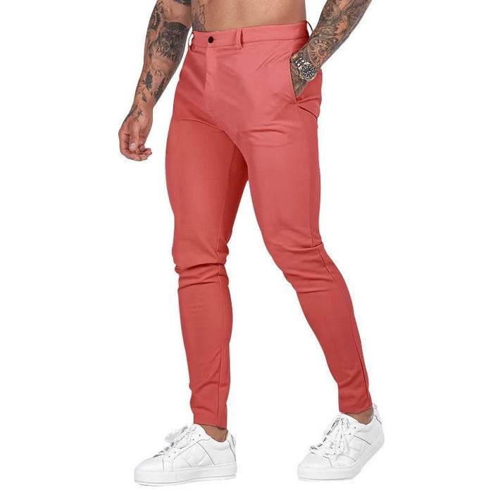 Męskie Spodnie Chino Slim Fit z Elastycznym Pasem