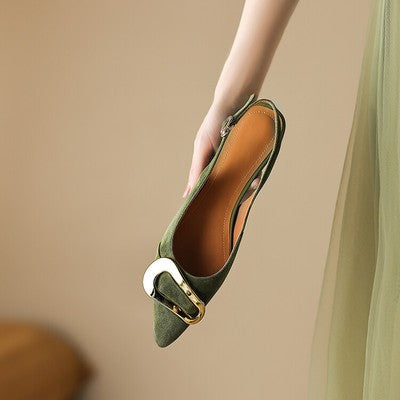 Damskie Baleriny Slingback ze Spiczastym Noskiem