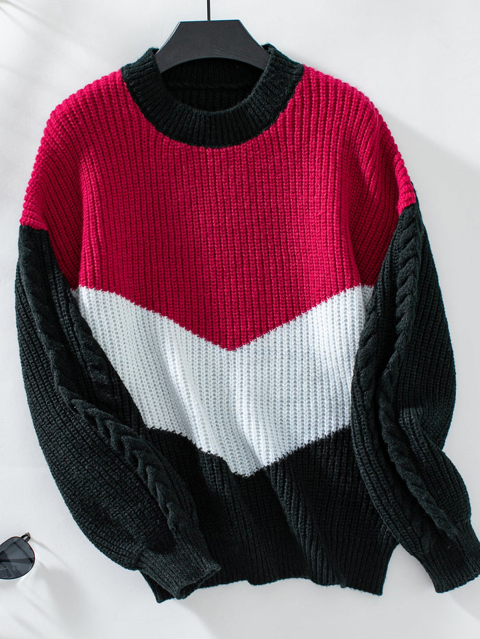 Kolorowy Sweter w Geometryczny Wzór