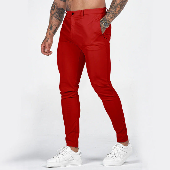 Męskie Spodnie Chino Slim Fit z Elastycznym Pasem