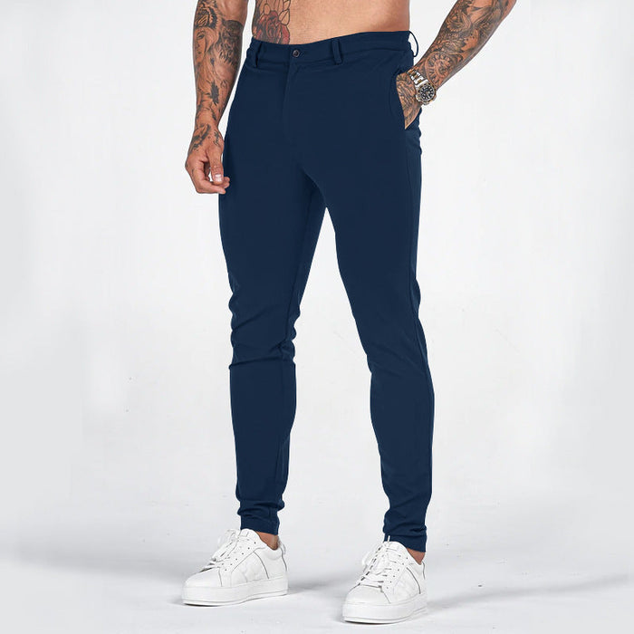 Męskie Spodnie Chino Slim Fit z Elastycznym Pasem
