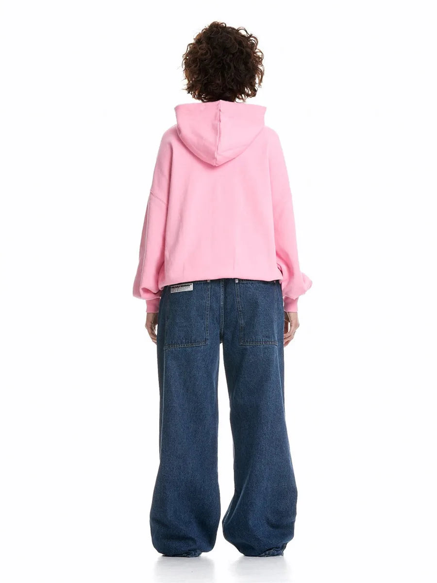 Nikola | Bluza Oversize z Kapturem i Nadrukiem Gwiazd