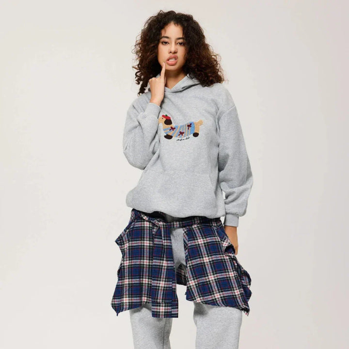 Daniel | Bluza Oversize z Haftowanym Jamnikiem