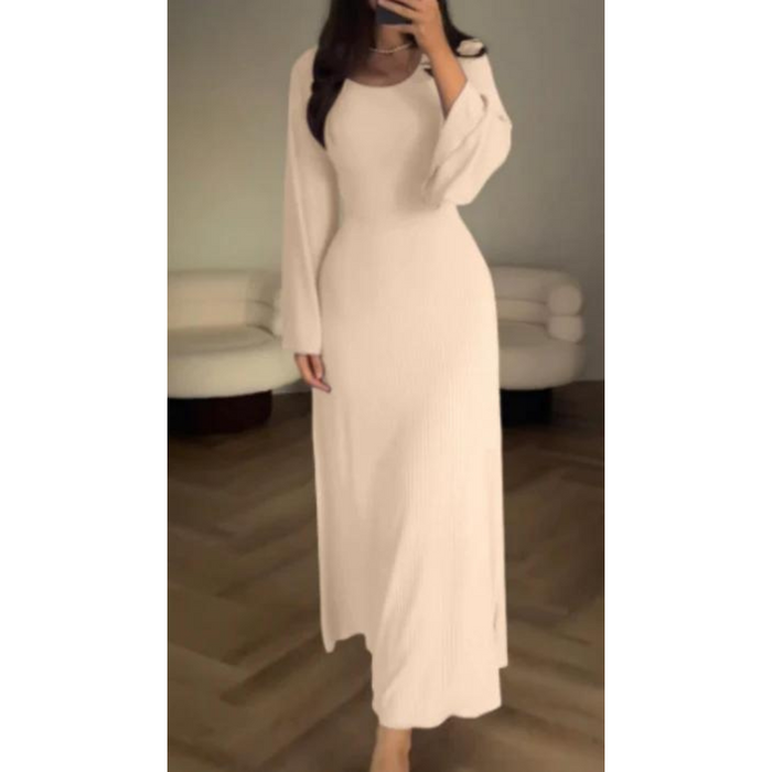 Elegancka Sukienka Maxi z Długim Rękawem