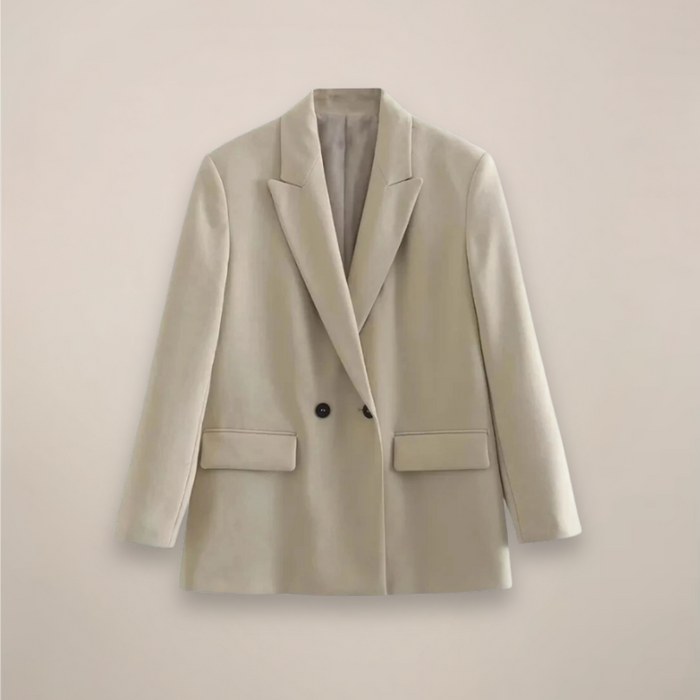 Damski Oversized Blazer z Podwójnym Rzędem Guzików