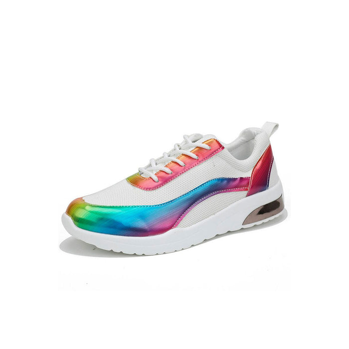 Przewiewne Sneakersy z Siateczki z Tęczowymi Detalami