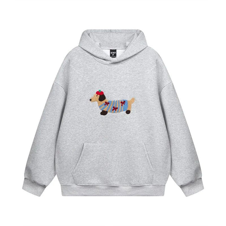 Daniel | Bluza Oversize z Haftowanym Jamnikiem
