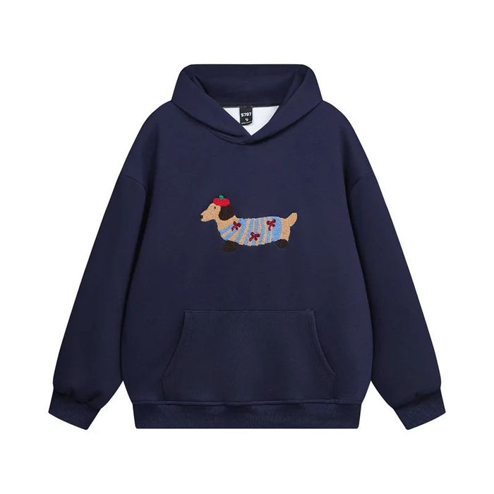 Daniel | Bluza Oversize z Haftowanym Jamnikiem
