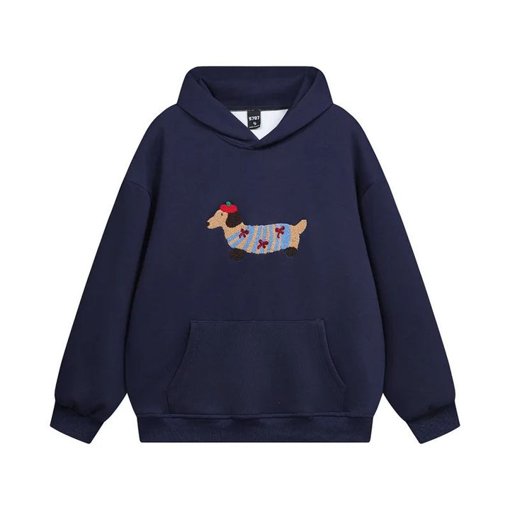 Daniel | Bluza Oversize z Haftowanym Jamnikiem