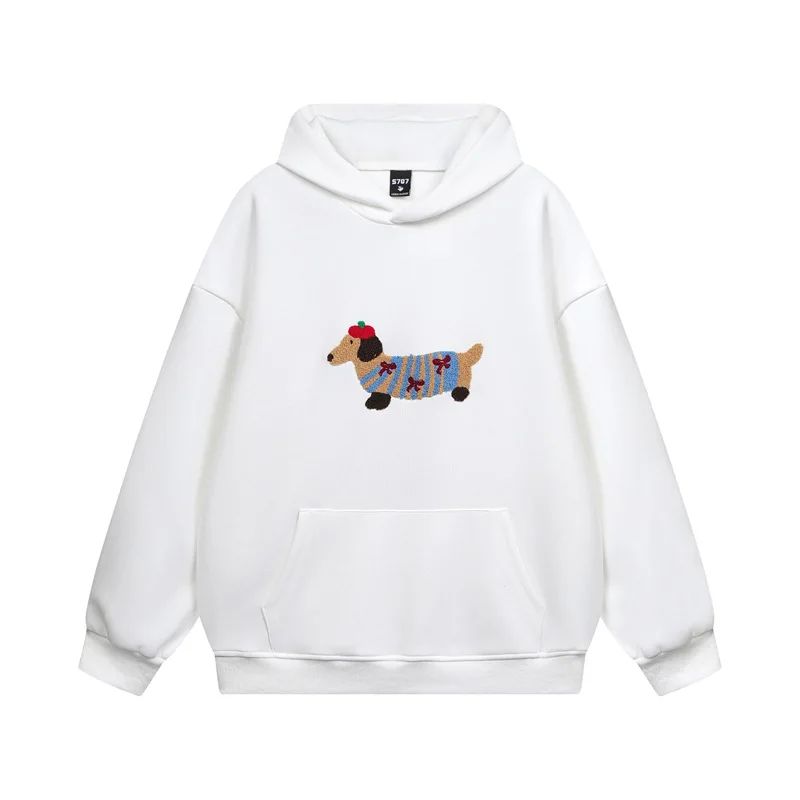 Daniel | Bluza Oversize z Haftowanym Jamnikiem