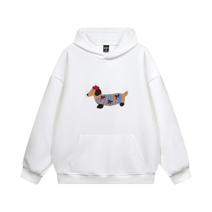 Daniel | Bluza Oversize z Haftowanym Jamnikiem