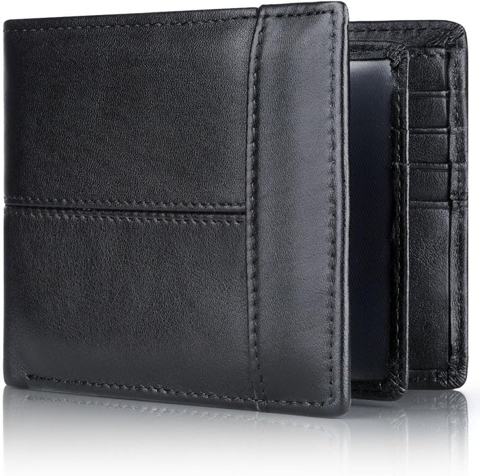 Skórzany Portfel Bifold RFID z 16 Kieszeniami na Karty