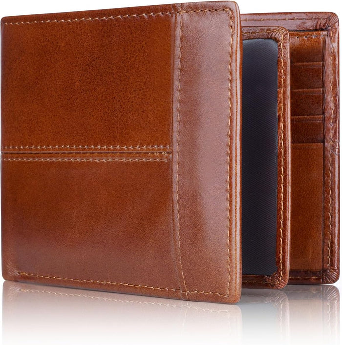 Skórzany Portfel Bifold RFID z 16 Kieszeniami na Karty