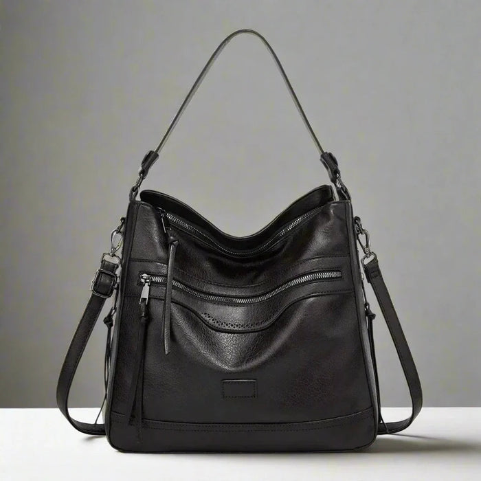 Damska Torba Hobo Retro z Wieloma Kieszeniami na Zamek